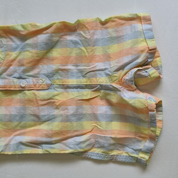 joe fresh pastel picnic gingham romper playsuit with collar 12-18 month baby boy - Picture 3 of 6